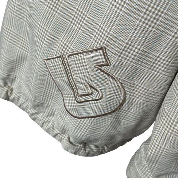 Burton Esquire Ski Jacket Plaid Beige Women’s M Hooded Snowboard Winter Coat - Picture 10 of 12